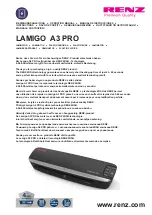 Предварительный просмотр 1 страницы Renz LAMIGO A3 PRO Operation Manual