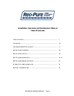 Preview for 2 page of Reo-Pure EC9051004 Installation, Operation And Maintanance Manual