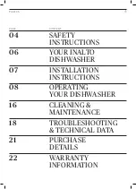 Предварительный просмотр 3 страницы Residentia INALTO IDW6S User Manual