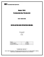 Residential Control Systems TR16 Installation And Operation Manual preview