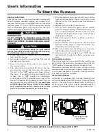 Предварительный просмотр 4 страницы Residential Systems Condensing Gas Furnaces User'S Information Manual