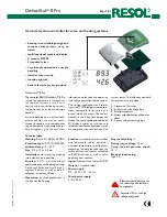 Preview for 3 page of Resol DeltaSol B Pro Mounting And Operation Manual