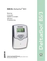 Resol DeltaSol BS/3 Mounting Connection Application Examples Operation Troubleshooting предпросмотр