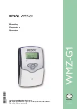 Предварительный просмотр 1 страницы Resol WMZ-G1 Mounting, Connection, Operation