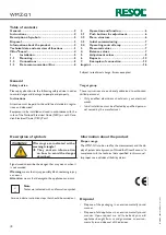 Предварительный просмотр 2 страницы Resol WMZ-G1 Mounting, Connection, Operation