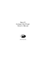 Предварительный просмотр 1 страницы Resolution Opus 21 Owner'S Manual