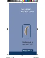 ReSound V 70 Operating Instructions Manual preview