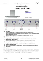 Preview for 11 page of Respekta CH3100 GISA Installation & User'S Instructions