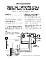 Response RE5000AD Installation And Operating Instructions preview