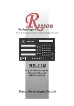 Preview for 1 page of Resson Technologies RD-11M Operation Manual