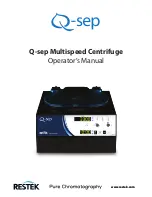 Restek Q-sep Multispeed Centrifuge Operator'S Manual preview