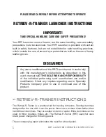 Preview for 2 page of Retriev-R-Trainer PRO HAND HELD LAUNCHER Operating Instructions Manual