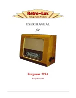 Retro-Lux Ferguson 219A User Manual preview