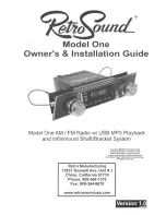 RetroSound Model One Owner'S Installation Manual preview