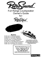 Preview for 8 page of RetroSound R-354 Owner'S Manual