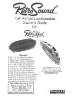 Preview for 1 page of RetroSound RetroMod Owner'S Manual