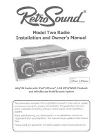 Preview for 3 page of RetroSound TWO Installation And Owner'S Manual