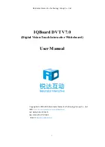 Returnstar Interactive Tech IQBoard DVT V7.0 User Manual preview