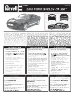 REVELL 2010 FORD SHELBY GT 500 Assembly Instructions Manual preview