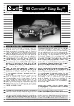 REVELL 65 Corvette Sting Ray Series Assembly Manual preview