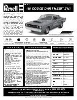 REVELL '68 Dodge Dart Hemi 2'N1 Instructions Manual preview