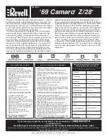 REVELL '69 Camaro Z/28 Assembly Manual preview