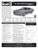 REVELL '69 Mustang Super Cobra Jet User Manual preview