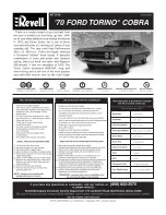 REVELL '70 Ford Torino Cobra Assembly Manual preview