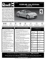 REVELL Ferrari California (closed top) Assembly Instructions Manual preview