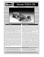 REVELL Ferrari F2003-GA Assembly Instructions Manual preview