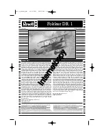 Предварительный просмотр 1 страницы REVELL Fokker DR.1 Assembly Manual