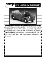 REVELL German Staff Car "Admiral Cabriolet" Assembly Manual preview