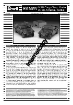 REVELL HMMWV M1025 Armament Carrier & M998 Cargo/Troop Carrier Assembly Manual preview