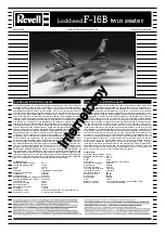 REVELL Lockheed F-16B twin seater Assembly Manual preview