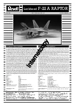 REVELL Lockheed F-22 A RAPTOR Assembly Manual предпросмотр