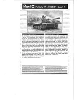 REVELL PzKpfw VI Tiger I Ausf E Assembly Manual предпросмотр