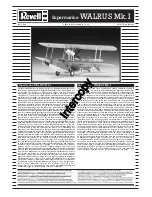 Предварительный просмотр 1 страницы REVELL Supermarine Walrus Mk.I Assembly Manual