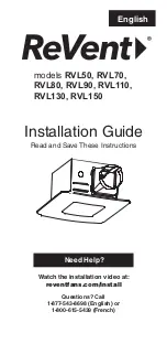 Предварительный просмотр 1 страницы REVENT RVL110 Installation Manual