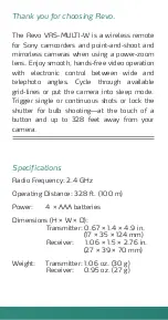 Preview for 3 page of Revo VRS-MULTI-W User Manual