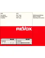 Revox A5O Operating Instructions Manual preview