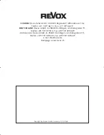 Preview for 28 page of Revox Elegance Column A-1 Operating Instructions Manual