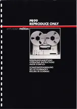 Revox PR99 Operating Instructions Manual preview