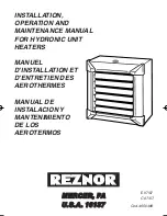 Reznor HYDRONIC UNIT HEATERS Installation, Operation And Maintenance Manual preview