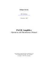 RF Technology Eclipse PA220 Operation And Maintenance Manual preview