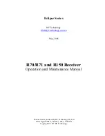 Preview for 1 page of RF Technology Eclipse R150 Operation And Maintenance Manual