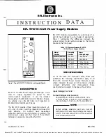 RFL Electronics RFL 9110 110ACPS Instruction Data preview