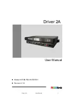 Preview for 1 page of RGBlink Driver 2A User Manual