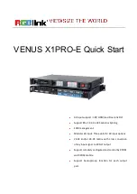 Preview for 1 page of RGBlink VENUS X1PRO-E Quick Start Manual