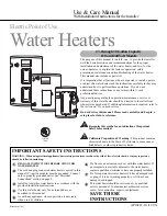 Preview for 1 page of Rheem 120 Volt Use & Care Manual