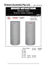 Preview for 1 page of Rheem AquaMax E50S SS Series Service Instructions Manual